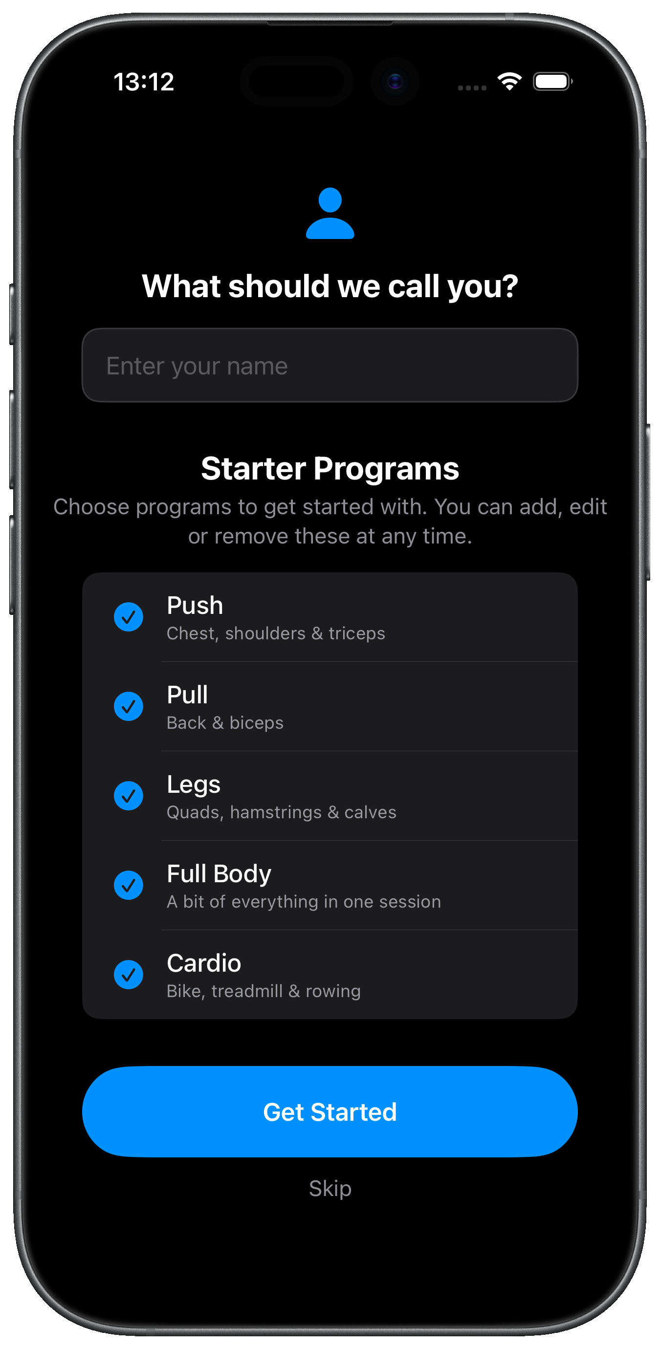 Gym Plan starter programs
